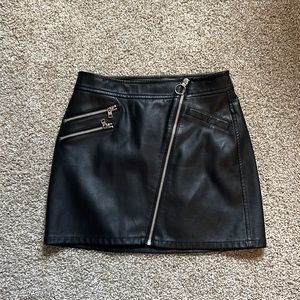Express Black Faux Leather Skirt
